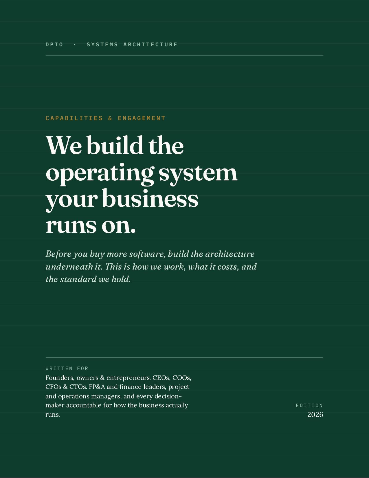 DPIO Capabilities and Engagement Guide